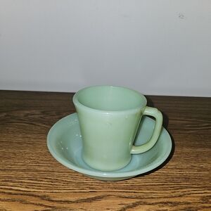 Vintage Fire King Jadeite cup and saucer